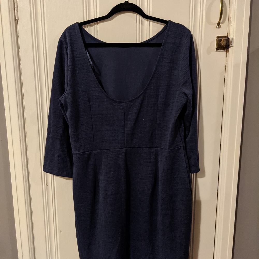Banana Republic Fit-and-Flare Blue Dress - Picture 2 of 4